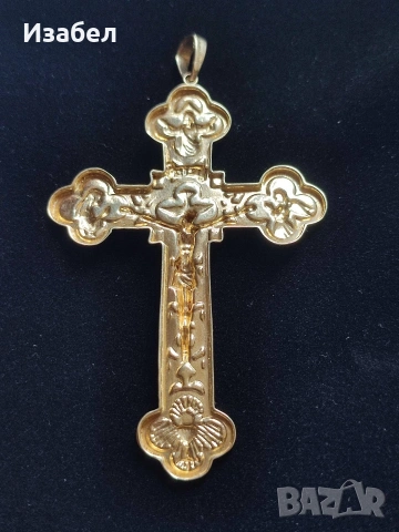 Кръст жълто и бяло злато 14к, снимка 5 - Колиета, медальони, синджири - 54229710