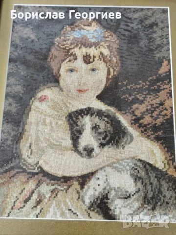 Гоблен момичето с куче, снимка 5 - Гоблени - 52546386