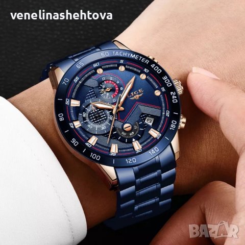 LIGE Мъжки елегантен бизнес часовник+оригинална кутия, снимка 5 - Мъжки - 37831636