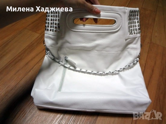 Дамска чанта с метални елементи, снимка 5 - Чанти - 54080080