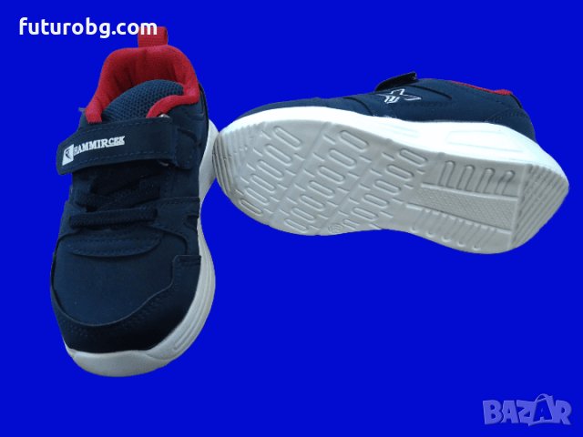 Тъмносини маратонки с лек червен акцент за момче , снимка 4 - Детски маратонки - 42364328