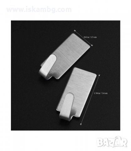 САМОЗАЛЕПВАЩИ СЕ ИНОКСОВИ ЗАКАЧАЛКИ, КОМПЛЕКТ ОТ 6 БРОЯ - код 3205, снимка 3 - Други - 33887081