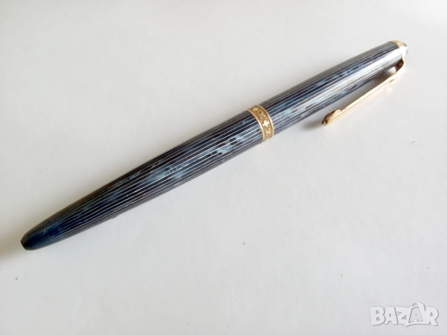 РЯДКА ХИМИКАЛКА 1950г DIPLOMAT ОТ ЗЕЛЕНО-СИНЬО РАФИРАНА СМОЛ 