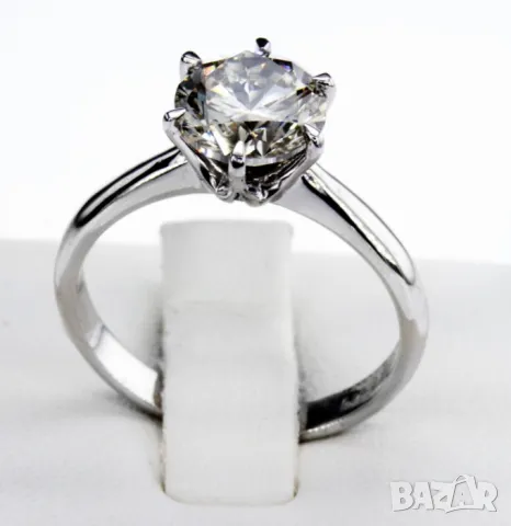 Дамски пръстен с огромен 💯 % ЕСТЕСТВЕН диамант 2,01 карата.СЕРТИФИКАТ , снимка 4 - Пръстени - 49108536