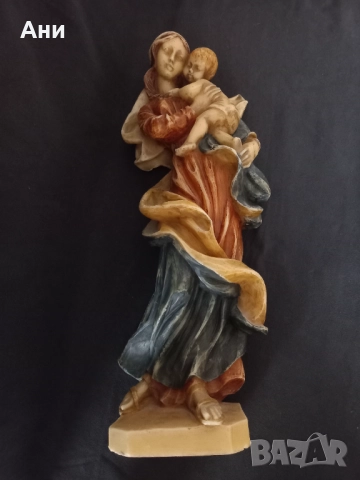 ВОСЪЧНА фигура на Мадона с младенеца, снимка 2 - Статуетки - 52584697