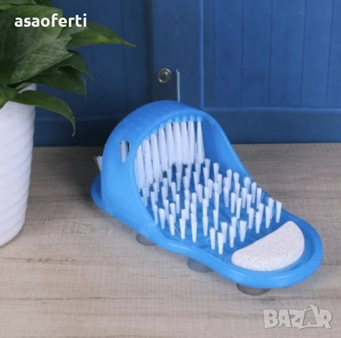 🦶 Ексфолиращ Чехъл за Баня – Масаж, Четка и Пемза (28 см) с Вакуум Залепване, снимка 2 - Масажори - 52560137