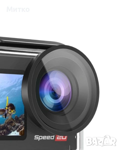 Екшън камера 4K 60FPS с тъчскрийн 20MP водоустойчива подводна камера 131FT с EIS за гмуркане с шнорх, снимка 2 - HD камери - 53935667