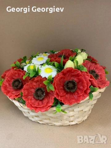 цветя изработени с глицеринов ароматен сапун , снимка 3 - Декорация за дома - 50807930