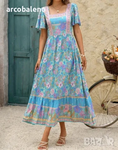 Дамска ежедневна рокля с А-силует, 5цвята , снимка 4 - Рокли - 50568533