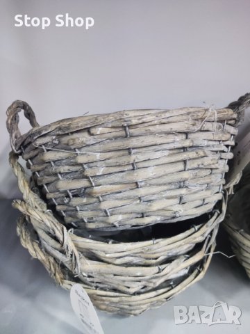 Кошница за цветя естествен материал ратан, снимка 2 - Саксии и кашпи - 44351997