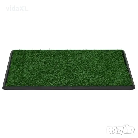vidaXL Кучешка тоалетна с тава и изкуствена трева, зелена, 76x51x3 см, снимка 4 - За кучета - 56146176