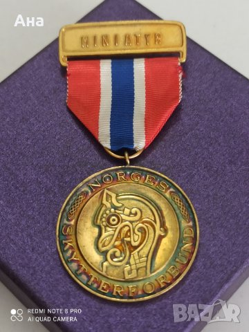 Норвежки сребърен медал с позлата 