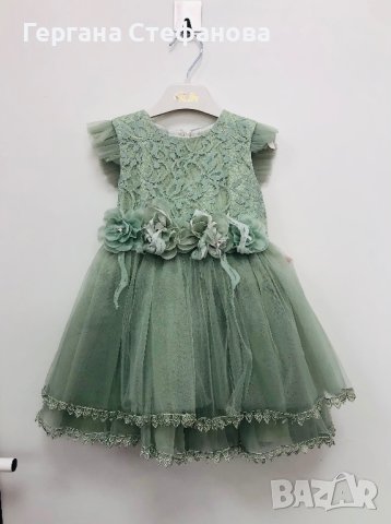 Нежна официална рокля Размери -6м.12м.18м.24м.36м. Цена -58 лв, снимка 1 - Бебешки рокли - 40883253