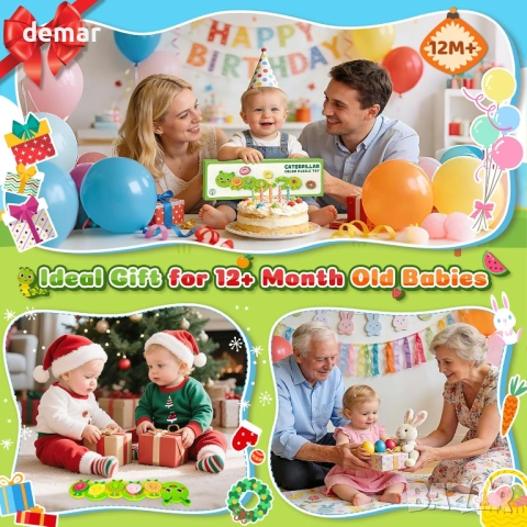 Дървена играчка Монтесори за 1-3 годишни деца, сензорна играчка за сортиране по цветове, снимка 6 - Образователни игри - 53959868