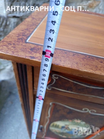 Стар Антикварен Ръчно Рисуван Дървен Шкаф Шкавче., снимка 16 - Антикварни и старинни предмети - 51326489