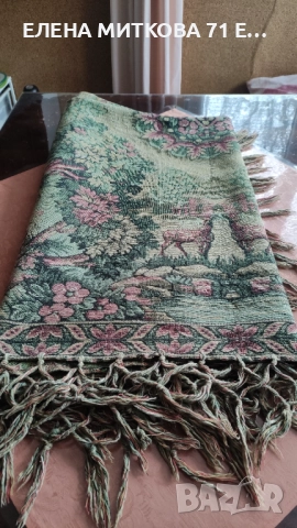 Тежка покривка за маса или диван/фотьойл с ловни сцени тъкана в жакардова техника, снимка 4 - Покривки за маси - 52596000