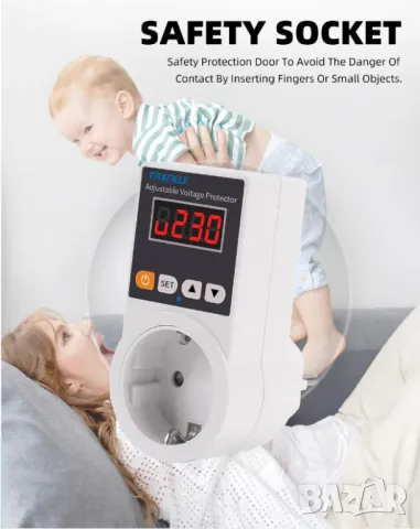 3000W16A Защитно Реле за Защита от Пренапрежение с Програмируем Дисплей и Автоматично Възстановяване, снимка 9 - Друга електроника - 47266986