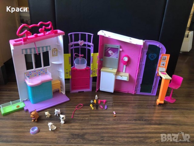 Сгъваема Ветеринарна клиника Барби, снимка 13 - Кукли - 30766454