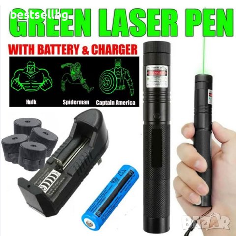 Мощен акумулаторен зелен лазер с приставки фигури за деца нов модел, снимка 2 - Измервателни инструменти - 40798509