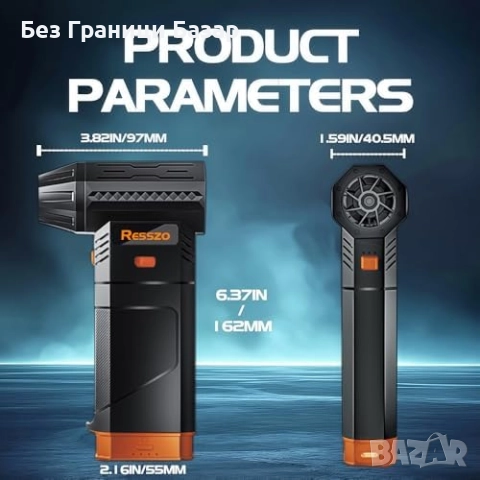 Нов Мощен електрически прахоиздухвач с двойна батерия и LED осветление, снимка 8 - Друга електроника - 52532529