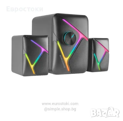 Комплект високоговорители Mars Gaming MS-H21 със субуфер, 2.1 35W тонколони за игри , снимка 2 - Тонколони - 47570162