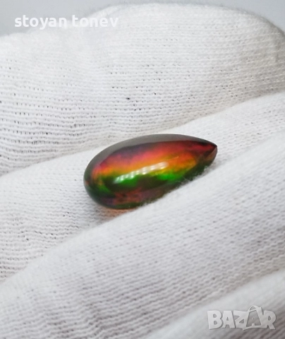 Голям черен опал с патерн Медна пита и впечатляващи отблясъци 9.22кт.! Нов!, снимка 12 - Други - 50925535