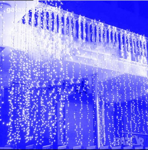 LED Коледна Украса за къщи външно вътрешно: Завеси/висулки/фиг/макруч, снимка 14 - Лед осветление - 30483827
