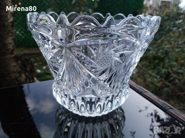 Кристална купа, снимка 4 - Чинии - 52945254