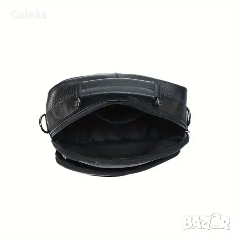 Мъжка универсална и голяма, работна кожена чанта /Черна естествена кожа!, снимка 8 - Чанти - 50096466