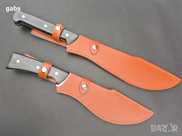 Уникален масивен ловен нож,фултанг с кожена кания,два модела, снимка 12 - Ножове - 52636230