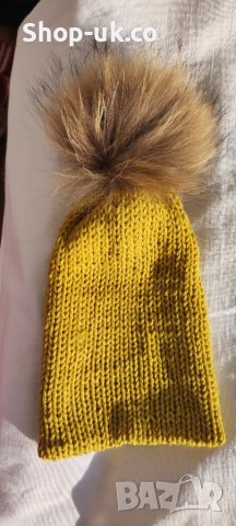 💛Страхотна шапка с естествен косъм 💛