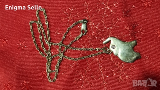 Сребърен синджир с висулка слонче 6.00 грама, снимка 3 - Колиета, медальони, синджири - 52514615