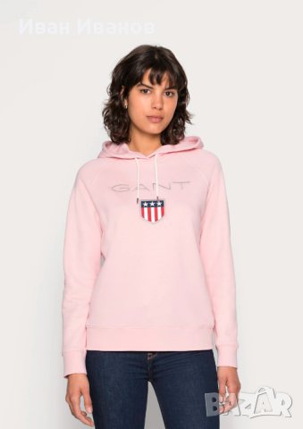 оригинален  суичър  Gant Shield Sweat Hoodie размер 176 см  М, снимка 2 - Суичъри - 42678696