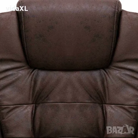 vidaXL Масажен офис стол, тъмнокафяв, изкуствена велурена кожа, снимка 5 - Столове за офис - 56146281