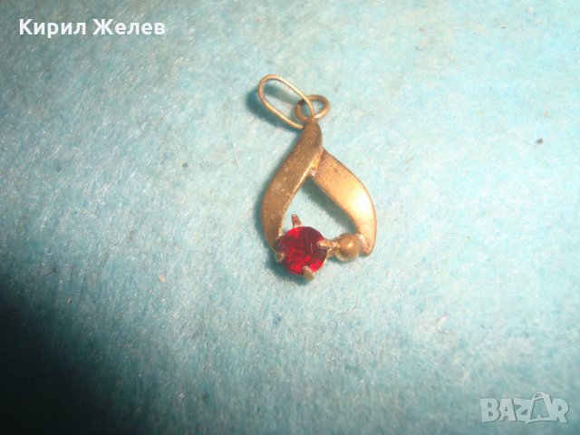 СТАРИННО СКЪПОЦЕННО АРТ ДЕКО БИЖУ БРОНЗ ПОЗЛАТА с ФАСЕТИРАН ГРАНАТ МЕДАЛЬОН ПЕНДАНТ 72101, снимка 7 - Антикварни и старинни предмети - 35653791