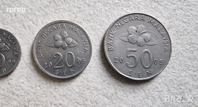 Малайзия. 5, 10, 20 и 50 сен. 4 бройки., снимка 3 - Нумизматика и бонистика - 52557269