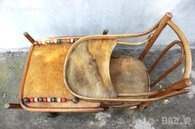 Винтидж ретро детско столче трансформер - маса и стол, Thonet стил, снимка 7 - Столчета за хранене - 53948941