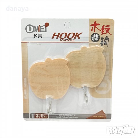 3411 Комплект самозалепващи закачалки Сърца или Ябълки, снимка 3 - Закачалки - 39564546