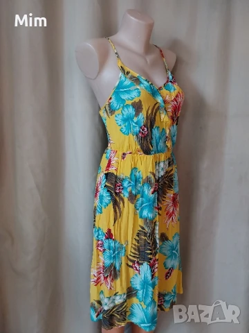 Comeng XL/XXL Жълта флорална рокля 