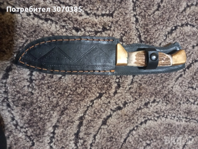Ловен нож с дръжка от еленов рог, снимка 2 - Ножове - 52393205