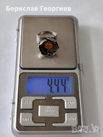 Стар сребърен пръстен цвете, снимка 6 - Пръстени - 53944969