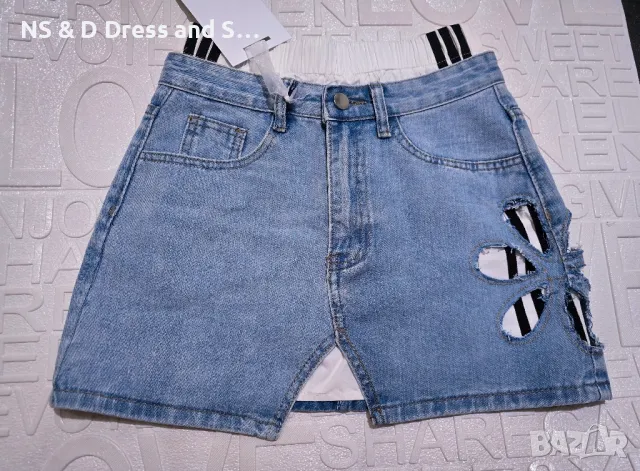 Дамска къса дънкова пола атрактивен модел , снимка 10 - Поли - 50073704