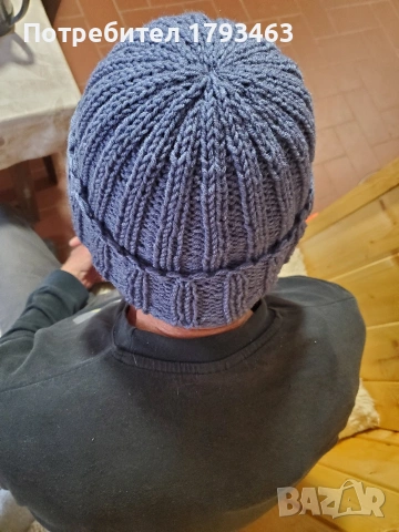 Ръчно плетена мъжка шапка, снимка 14 - Други - 50652209