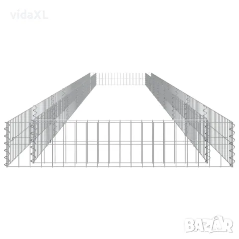 vidaXL Габион повдигната леха, поцинкована стомана, 800x100x20 см, снимка 5 - Саксии и кашпи - 56146220