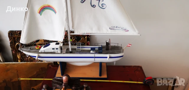 Модел на яхта, кораб 80см.-110см., снимка 3 - Антикварни и старинни предмети - 50610568