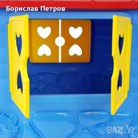 Детска градинска къщичка – Синя къща за игра на открито и закрито с отваряеми врати и прозорци, снимка 12 - Играчки за стая - 55972304