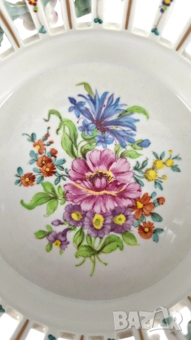 Ажурена фруктиера - Carl Thieme, Potschappel, Dresden, снимка 3 - Декорация за дома - 52740212