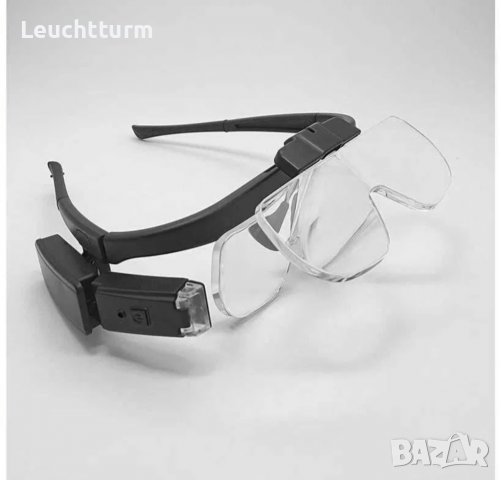 Бижутерски , нумизматични очила със сменяеми се лещи и 2 LED светлини, снимка 2 - Нумизматика и бонистика - 39809819