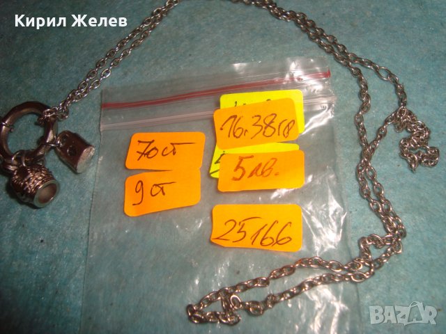 СРЕБРИСТ ФИГУРАЛЕН АРТ ДЕКО СТИЛ ПЕНДАНТ ВИСУЛКИ ВЕРИЖКА КОЛИЕ 25166, снимка 3 - Колиета, медальони, синджири - 35364428