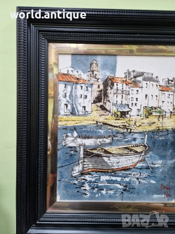 Уникална авторска майсторска испанска картина масло върху фазер , снимка 7 - Картини - 53285275